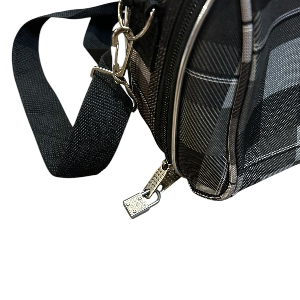 Dejuno Black and Gray Plaid travel toiletries/cosmetics/makeup bag - Picture 4 of 8